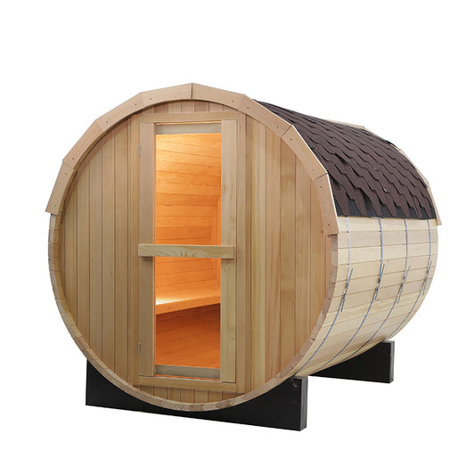 Canadian Legacy Red Cedar Barrel Sauna - 6-8 Person, 8' model